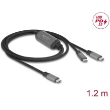 Kabel USB-C typu Y - 1 × USB-C M do 2 × USB-C M PD 3.0 100W 1,2 m Delock 81271