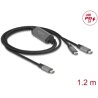 Kabel USB-C typu Y - 1 × USB-C M do 2 × USB-C M PD 3.0 100W 1,2 m Delock 81271