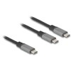 Kabel USB-C typu Y - 1 × USB-C M do 2 × USB-C M PD 3.0 100W 1,2 m Delock 81271