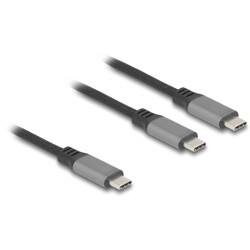 Kabel USB-C typu Y - 1 × USB-C M do 2 × USB-C M PD 3.0 100W 1,2 m Delock 81271 Kabel USB-C typu Y - 1 × USB-C M do 2 × USB-C M PD 3.0 100W 1,2 m Delock 81271