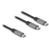 Kabel USB-C typu Y - 1 × USB-C M do 2 × USB-C M PD 3.0 100W 1,2 m Delock 81271