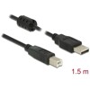 Przewód z wtykiem męskim USB 2.0 typ A - wtyk męski USB 2.0 typ B 1,5m czarny Delock 84896