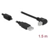 Przewód USB 2.0 typ A męski - USB 2.0 typ B męski kątowy 1,5m czarny Delock 84810