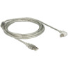 Przewód USB 2.0 typ A męski - USB 2.0 typ B męski kątowy 3m przezroczysty Delock 84815