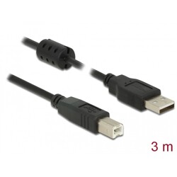Przewód z wtykiem męskim USB 2.0 typ A - wtyk męski USB 2.0 typ B 3m czarny Delock 84898