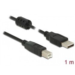 Przewód z wtykiem męskim USB 2.0 typ A - wtyk męski USB 2.0 typ B 1m czarny Delock 84895