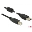 Przewód z wtykiem męskim USB 2.0 typ A - wtyk męski USB 2.0 typ B 1m czarny Delock 84895