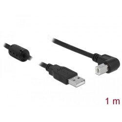 Przewód USB 2.0 typ A męski - USB 2.0 typ B męski kątowy 1m czarny Delock 83519