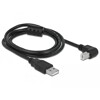 Przewód USB 2.0 typ A męski - USB 2.0 typ B męski kątowy 1m czarny Delock 83519
