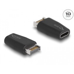 Adapter USB 3.2 klucz A męski na USB-C żeński czarny Delock 66059