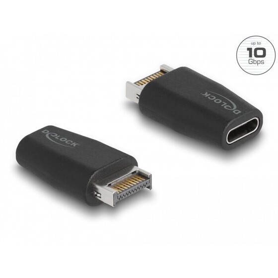 Adapter USB 3.2 klucz A męski na USB-C żeński czarny Delock 66059