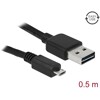 Przewód USB 2.0 typ A na USB 2.0 typ micro-B 50cm czarny Delock 85156