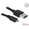 Przewód USB 2.0 typ A na USB 2.0 typ micro-B 50cm czarny Delock 85156