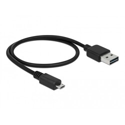 Przewód USB 2.0 typ A na USB 2.0 typ micro-B 50cm czarny Delock 85156 Przewód USB 2.0 typ A na USB 2.0 typ micro-B 50cm czarny Delock 85156