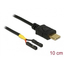 Kabel USB-C męski - 2x pin żeński oddzielnie zasilanie 10cm Delock 85394