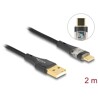 Kabel USB 2.0 typ A męski na USB-C męski z funkcją szybkiego ładowania 60W przezroczysty 2m Delock 80761