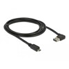 Przewód USB 2.0 typ A na micro-B kątowy 2m czarny Delock 85166
