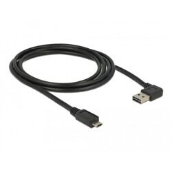 Przewód USB 2.0 typ A na micro-B kątowy 2m czarny Delock 85166 Przewód USB 2.0 typ A na micro-B kątowy 2m czarny Delock 85166