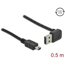 Przewód USB 2.0 typ A na USB 2.0 typ mini-B kątowy 50cm Delock 85184