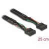 Przedłużacz USB wewnętrzny 2x 10pin żeńsko-żeński 50cm raster 2,54mm 25cm Delock 82029