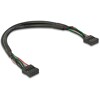 Przedłużacz USB wewnętrzny 2x 10pin żeńsko-żeński 50cm raster 2,54mm 25cm Delock 82029