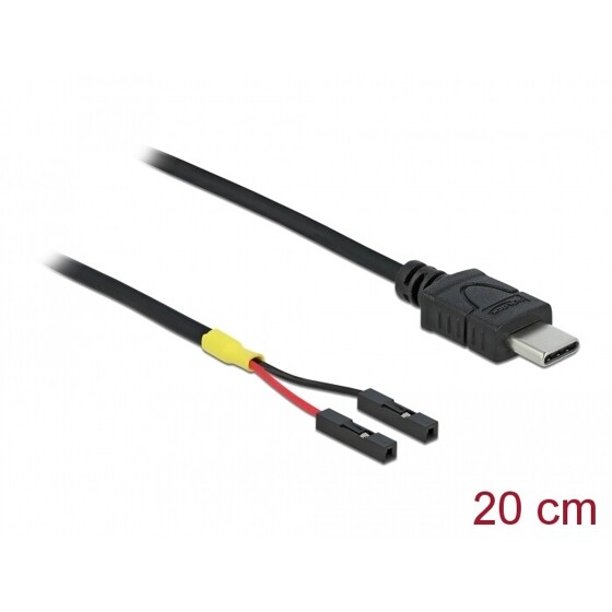 Kabel USB-C męski - 2x pin header żeński oddzielnie zasilanie 20cm Delock 85395