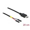 Kabel USB-C męski - 2x pin header żeński oddzielnie zasilanie 20cm Delock 85395