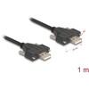 Kabel USB 2.0 typ A męsko-męski ze śrubami 1m czarny Delock 80479