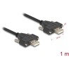 Kabel USB 2.0 typ A męsko-męski ze śrubami 1m czarny Delock 80479