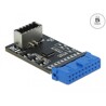 Przejściówka pin header żeńska USB 3.2 Gen.1 na wewnętrzny żeński klucz A Delock 41981
