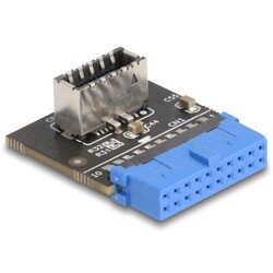 Złącze pinowe adaptera USB 5Gbps żeńskie do wewnętrznego USB typ E A klucz żeńskie kątowe Delock 67174