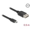Kabel USB 2.0 EASY USB typ micro-B męski na EASY USB typ A żeński 50cm Delock 81517