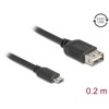Kabel USB 2.0 EASY USB typ micro-B męski na EASY USB typ A żeński 20cm Delock 81516