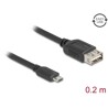 Kabel USB 2.0 EASY USB typ micro-B męski na EASY USB typ A żeński 20cm Delock 81516