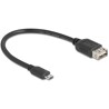 Kabel USB 2.0 EASY USB typ micro-B męski na EASY USB typ A żeński 20cm Delock 81516