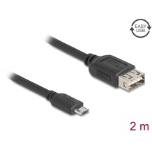 Kabel USB 2.0 EASY USB typ micro-B męski na EASY USB typ A żeński 2m Delock 81519