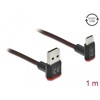 Przewód EASY-USB 2.0 typ A męski do USB-C wtyk męski kątowy w górę / w dół 1m czarny Delock 85276