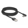 Przewód USB 2.0 typ A wtyk męski do USB-C wtyk męski kątowy 3m czarny Delock 80033