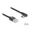 Przewód USB 2.0 typ A wtyk męski do USB-C wtyk męski kątowy 2m czarny Delock 80031