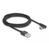 Przewód USB 2.0 typ A wtyk męski do USB-C wtyk męski kątowy 2m czarny Delock 80031