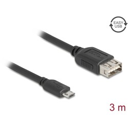 Kabel USB 2.0 EASY USB typ micro-B męski na EASY USB typ A żeński 3m Delock 81520