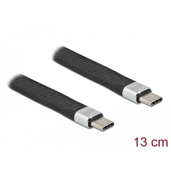 Płaski kabel wstążkowy USB 3.2 Gen.2 FPC z USB-C do USB-C 13cm PD 5A Delock 86939