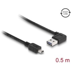 Przewód USB 2.0 typ A na USB 2.0 typ mini-B kątowy 50cm Delock 85175