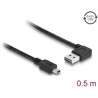 Przewód USB 2.0 typ A na USB 2.0 typ mini-B kątowy 50cm Delock 85175