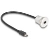 Złącze żeńskie USB 2.0 mini-B wbudowane z wtyczką kablową 30cm aluminiowe Delock 88186