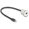 Złącze żeńskie USB 2.0 mini-B wbudowane z wtyczką kablową 30cm aluminiowe Delock 88186