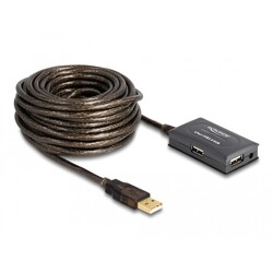 Przedłużacz USB 2.0 10m aktywny z hubem 4-portowym Delock 82748