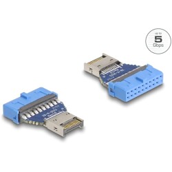 Przejściówka pin header żeńska USB 5Gbps na wewnętrzny męskie USB typ-E klucz A Delock 67129