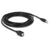 Kabel USB 2.0 B wtyk - USB 2.0 B gniazdo przedłużacz 5m czarny Delock 83429