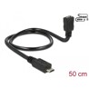 Kabel USB 2.0 micro B wtyk - USB 2.0 micro B gniazdo OTG giętki 50cm Delock 83925